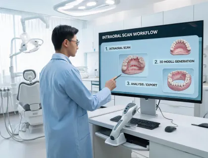 Clinical engineer at dental imaging console